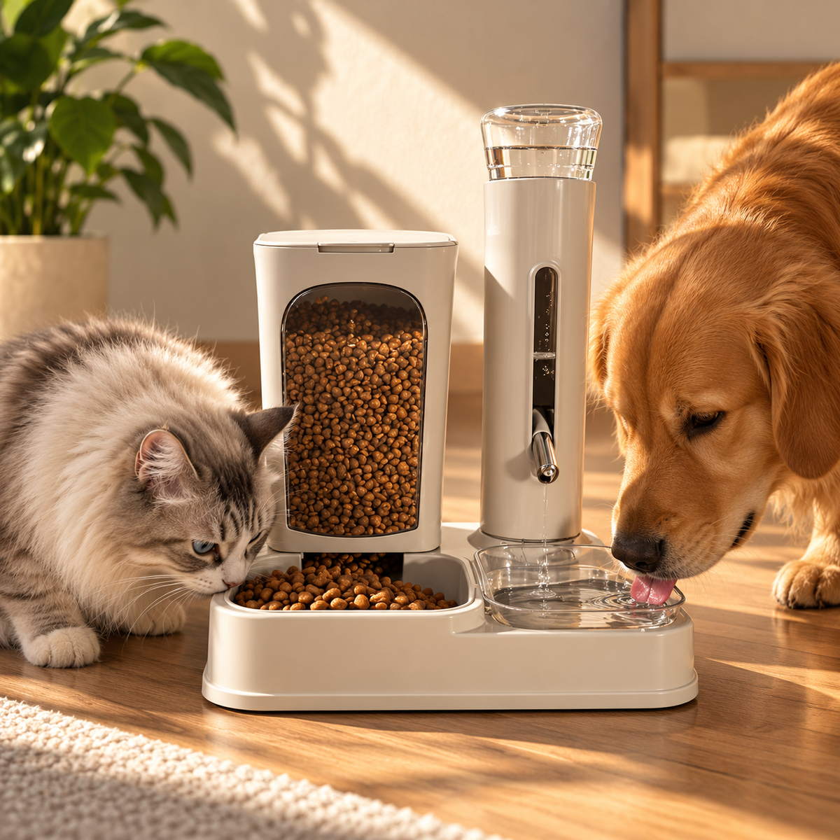 Automatic Pet Feeding & Drinking Station