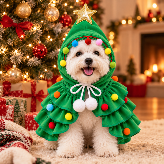 Christmas Tree Dog & Cat Costume – Green Holiday Outfit